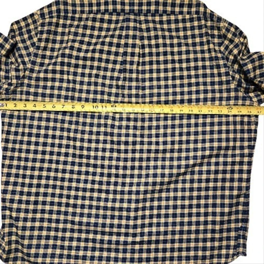 Polo Ralph Lauren Size 2X Flannel Navy Yellow Plaid Button Down Workwear Classic